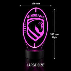 Brisbane Broncos Personalised Ball Shaped Lamp - KustomboxNight Lights & Ambient LightingKustomboxLarge SizeBlack 16 Colours + Remote