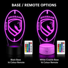 Brisbane Broncos Personalised Ball Shaped Lamp - KustomboxNight Lights & Ambient LightingKustomboxStandard Size + Name in Matching Team StyleBlack 16 Colours + Remote