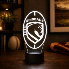 Brisbane Broncos Personalised Ball Shaped Lamp - KustomboxNight Lights & Ambient LightingKustomboxStandard Size + Name in Matching Team StyleBlack 16 Colours + Remote