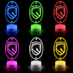 Brisbane Broncos Personalised Ball Shaped Lamp - KustomboxNight Lights & Ambient LightingKustomboxStandard Size + Name in Matching Team StyleBlack 16 Colours + Remote