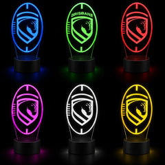 Brisbane Broncos Personalised Ball Shaped Lamp - KustomboxNight Lights & Ambient LightingKustomboxStandard Size + Name in Matching Team StyleBlack 16 Colours + Remote