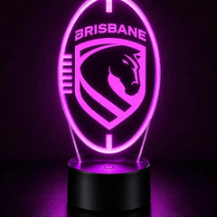 Brisbane Broncos Personalised Ball Shaped Lamp - KustomboxNight Lights & Ambient LightingKustomboxStandard SizeBlack 16 Colours + Remote