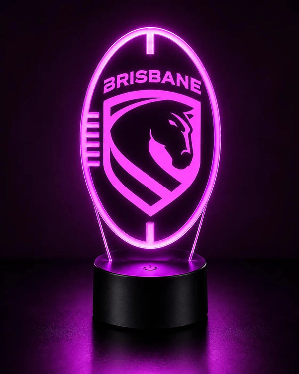 Brisbane Broncos Personalised Ball Shaped Lamp - KustomboxNight Lights & Ambient LightingKustomboxStandard SizeBlack 16 Colours + Remote