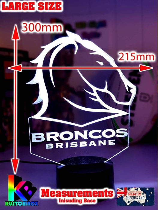 Brisbane Broncos Rugby League LED Night Light Lamp - KustomboxFootballKustomboxStandard Size