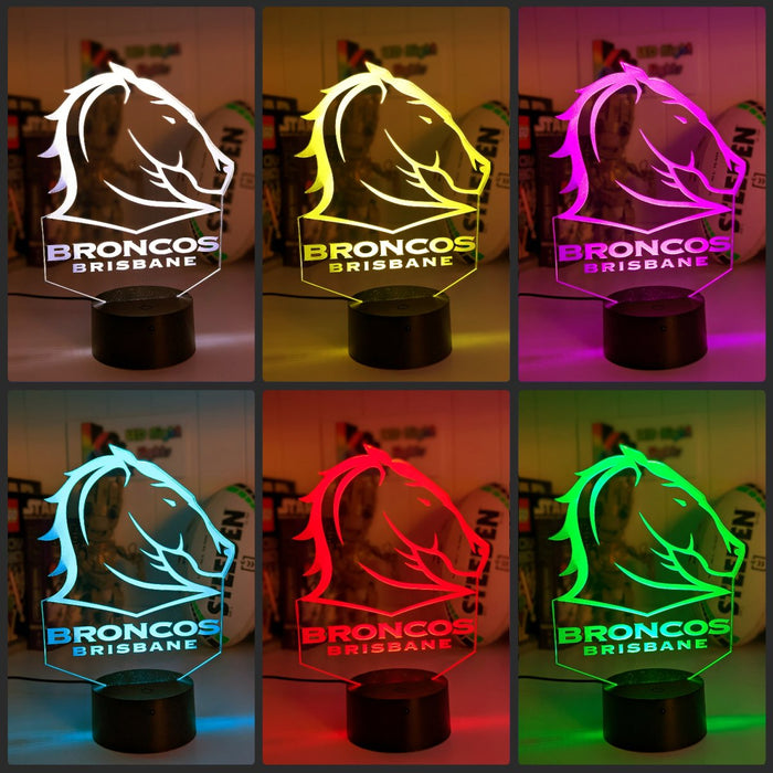 Brisbane Broncos Rugby League LED Night Light Lamp - KustomboxFootballKustomboxStandard Size