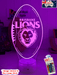 Brisbane Lions Australian Football 3D LED Night Light - KustomboxNight Lights & Ambient LightingKustomboxStandard Size - No Name