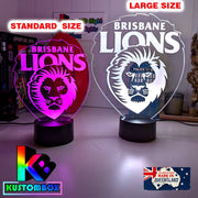 Brisbane Lions 3D LED ball light – AFL team décor for man caves, bars or fan spaces. size chart