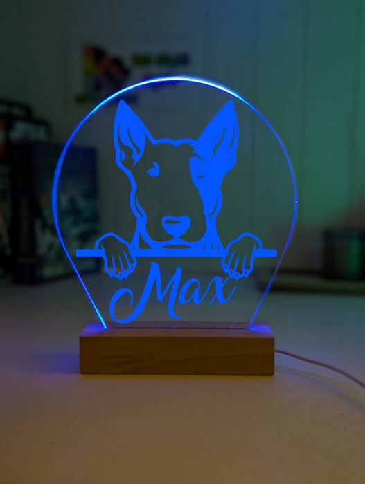 Bull Terrier Dog Personalised Name 3D LED Room Light Decor - KustomboxNight Lights & Ambient LightingKustomboxStandard Size