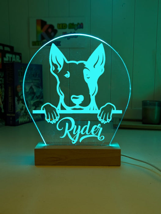 Bull Terrier Dog Personalised Name 3D LED Room Light Decor - KustomboxNight Lights & Ambient LightingKustomboxStandard Size