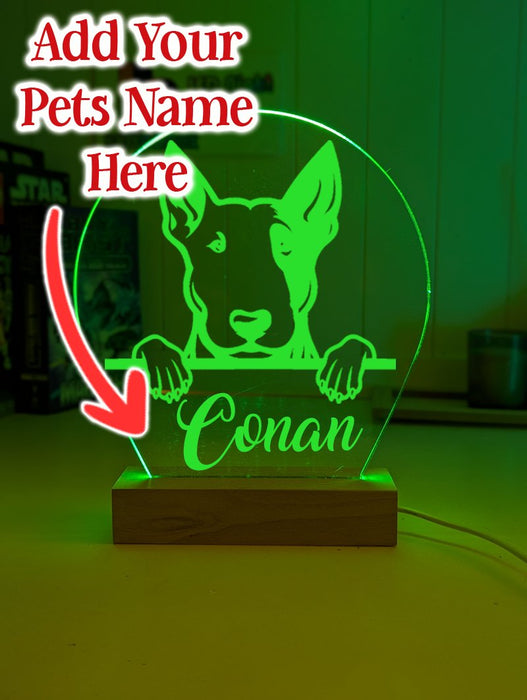 Bull Terrier Dog Personalised Name 3D LED Room Light Decor - KustomboxNight Lights & Ambient LightingKustomboxStandard Size
