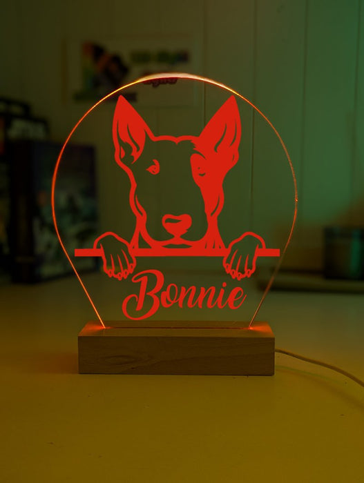 Bull Terrier Dog Personalised Name 3D LED Room Light Decor - KustomboxNight Lights & Ambient LightingKustomboxStandard Size