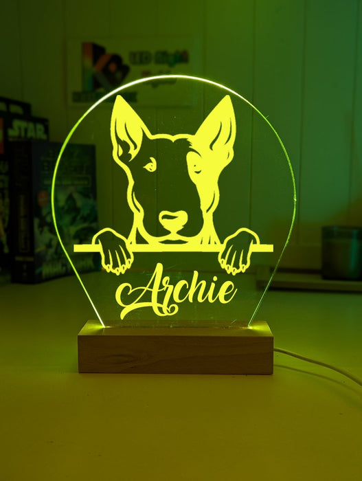 Bull Terrier Dog Personalised Name 3D LED Room Light Decor - KustomboxNight Lights & Ambient LightingKustomboxStandard Size