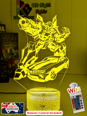 BUMBLE BEE TRANSFORMERS PERSONALISED NAME 3D LED NIGHT LIGHT KIDS BEDROOM LAMP - KustomboxNight Lights & Ambient LightingKustomboxStandard Size - No Name