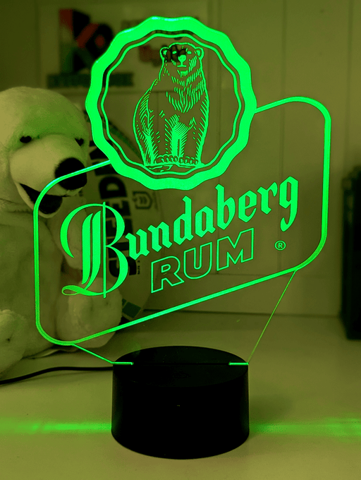 Bundaberg Rum 3D LED Night Light Custom Colour Changing Mancave Bar Sign - KustomboxNight Lights & Ambient LightingKustomboxStandard Size