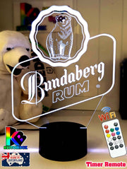 Bundaberg Rum Logo - 3D LED Night Light 7 Colours + Remote Control - KustomboxNight Lights & Ambient LightingKustomboxStandard Size