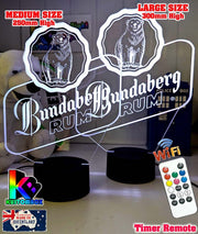 Bundaberg Rum Logo - 3D LED Night Light 7 Colours + Remote Control - KustomboxNight Lights & Ambient LightingKustomboxStandard Size