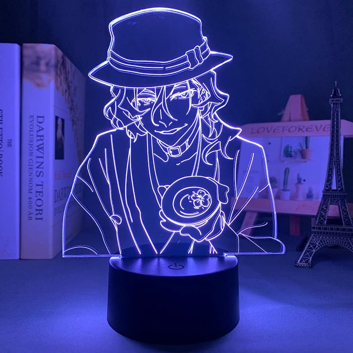 Bungo Stray Dogs Chuya Nakahara Anime Manga Anime 3D LED NIGHT LIGHT ROOM LAMP - KustomboxNight Lights & Ambient LightingKustomboxStandard Black Base