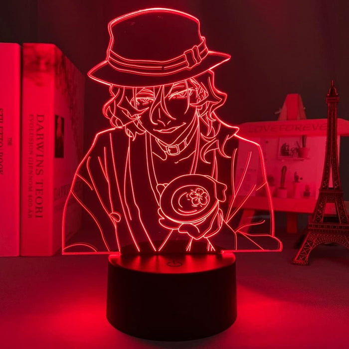 Bungo Stray Dogs Chuya Nakahara Anime Manga Anime 3D LED NIGHT LIGHT ROOM LAMP - KustomboxNight Lights & Ambient LightingKustomboxStandard Black Base
