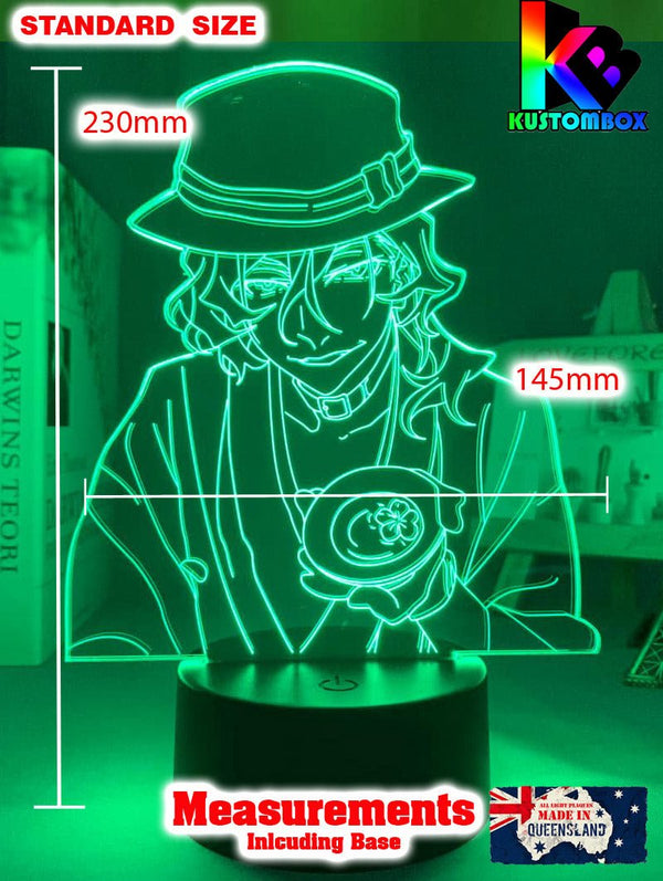 Bungo Stray Dogs Chuya Nakahara Anime Manga Anime 3D LED NIGHT LIGHT ROOM LAMP - KustomboxNight Lights & Ambient LightingKustomboxStandard Black Base