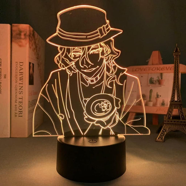 Bungo Stray Dogs Chuya Nakahara Anime Manga Anime 3D LED NIGHT LIGHT ROOM LAMP - KustomboxNight Lights & Ambient LightingKustomboxStandard Black Base