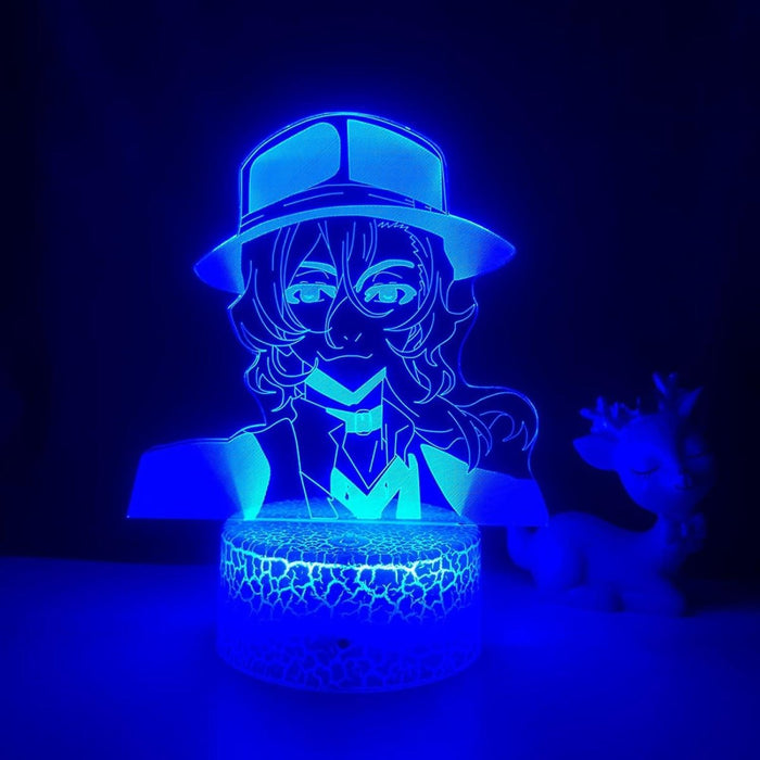 Bungo Stray Dogs Chuya Nakahara Manga 3D LED NIGHT LIGHT LAMP - KustomboxNight Lights & Ambient LightingKustomboxStandard Black Base