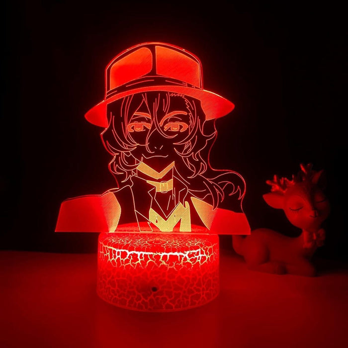 Bungo Stray Dogs Chuya Nakahara Manga 3D LED NIGHT LIGHT LAMP - KustomboxNight Lights & Ambient LightingKustomboxStandard Black Base