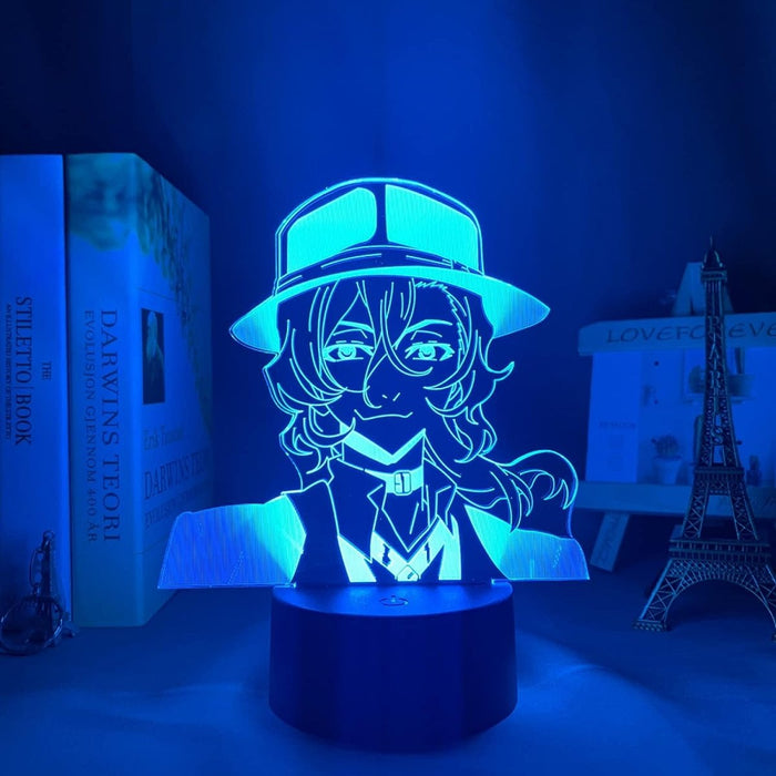 Bungo Stray Dogs Chuya Nakahara Manga 3D LED NIGHT LIGHT LAMP - KustomboxNight Lights & Ambient LightingKustomboxStandard Black Base