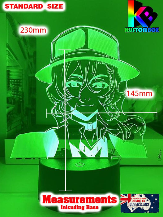 Bungo Stray Dogs Chuya Nakahara Manga 3D LED NIGHT LIGHT LAMP - KustomboxNight Lights & Ambient LightingKustomboxStandard Black Base