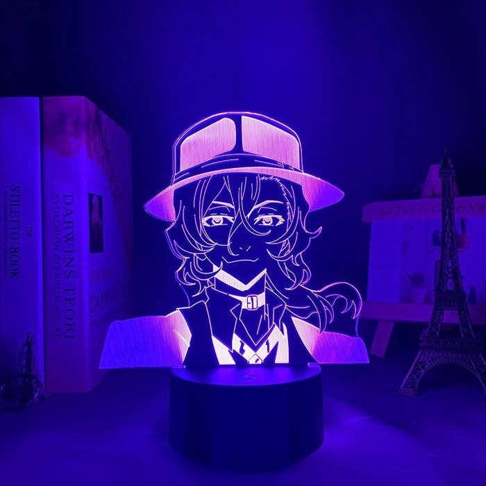 Bungo Stray Dogs Chuya Nakahara Manga 3D LED NIGHT LIGHT LAMP - KustomboxNight Lights & Ambient LightingKustomboxStandard Black Base
