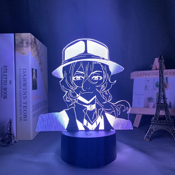 Bungo Stray Dogs Chuya Nakahara Manga 3D LED NIGHT LIGHT LAMP - KustomboxNight Lights & Ambient LightingKustomboxStandard Black Base