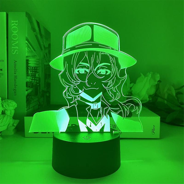 Bungo Stray Dogs Chuya Nakahara Manga 3D LED NIGHT LIGHT LAMP - KustomboxNight Lights & Ambient LightingKustomboxStandard Black Base