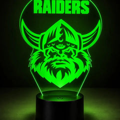 Canberra Raiders Personalised 3D LED Night Light - KustomboxNight Lights & Ambient LightingKustomboxStandard SizeBlack 16 Colours + Remote