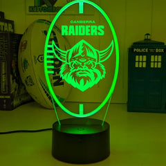 Canberra Raiders Personalised Ball Shaped 3D LED Night Light - KustomboxNight Lights & Ambient LightingKustomboxStandard SizeBlack 16 Colours + Remote