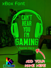 Cant Hear You I'm Gaming Earphones Personalised Name 3D LED Night Light Gamer Lamp - KustomboxNight Lights & Ambient LightingKustomboxStandard Light - No Name