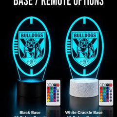 Canterbury Bulldogs Ball Shaped Football 3D LED Night Light - KustomboxNight Lights & Ambient LightingKustomboxStandard SizeBlack 16 Colours + Remote