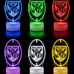 Canterbury Bulldogs Ball Shaped Football 3D LED Night Light - KustomboxNight Lights & Ambient LightingKustomboxStandard SizeBlack 16 Colours + Remote