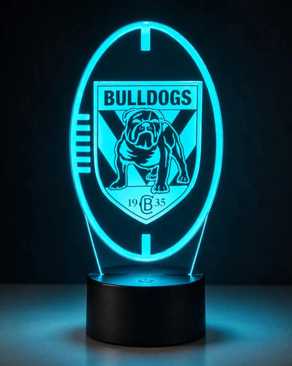 Canterbury Bulldogs Ball Shaped Football 3D LED Night Light - KustomboxNight Lights & Ambient LightingKustomboxStandard SizeBlack 16 Colours + Remote
