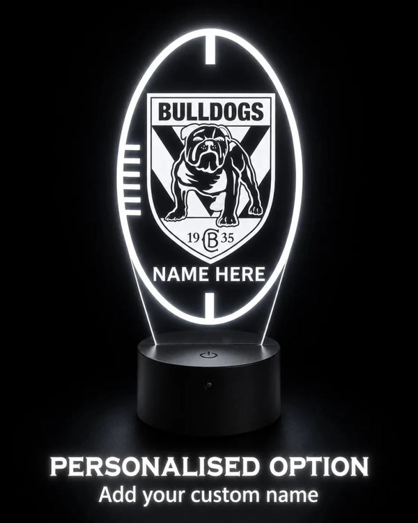 Canterbury Bulldogs Ball Shaped Football 3D LED Night Light - KustomboxNight Lights & Ambient LightingKustomboxStandard SizeBlack 16 Colours + Remote