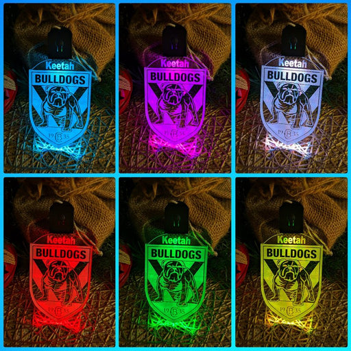 Canterbury Bulldogs Football Personalised Christmas Bauble 3D LED Light Decoration - KustomboxNight Lights & Ambient LightingKustomboxBauble - No Name