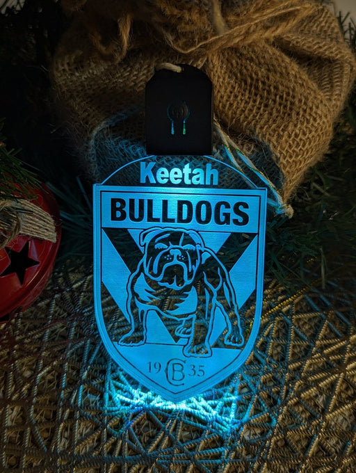Canterbury Bulldogs Football Personalised Christmas Bauble 3D LED Light Decoration - KustomboxNight Lights & Ambient LightingKustomboxBauble - No Name