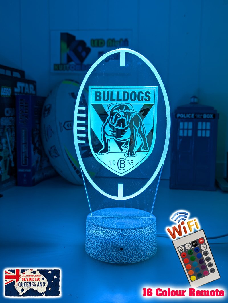 Canterbury Bulldogs Rugby League Club 3D LED Night Light - KustomboxNight Lights & Ambient LightingKustomboxStandard Size