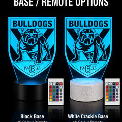 Canterbury Bulldogs Rugby League Football Club LED Night Light - KustomboxNight Lights & Ambient LightingKustomboxStandard SizeBlack 16 Colours + Remote