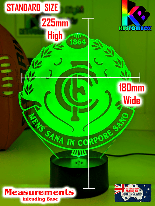 CARLTON Blues Football Club 3D LED Night Light Lamp - KustomboxNight Lights & Ambient LightingKustomboxStandard Size - No Name
