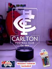 Carlton Blues 3D LED lamp with 16-colour remote control – adjustable brightness and fade.