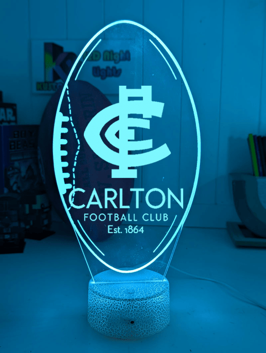 Carlton Football Club Australian Football 3D LED Night Light - KustomboxNight Lights & Ambient LightingKustomboxStandard Size - No Name