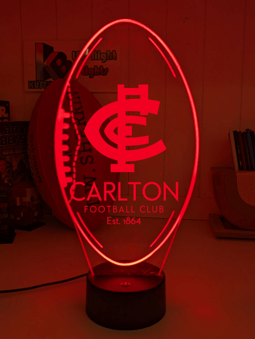Carlton Football Club Australian Football 3D LED Night Light - KustomboxNight Lights & Ambient LightingKustomboxStandard Size - No Name