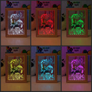 Cats Laying in Trees Personalised Name Timber Picture Frame USB 3D LED Night Light Lamp - KustomboxNight Lights & Ambient LightingKustomboxTimber Frame Light