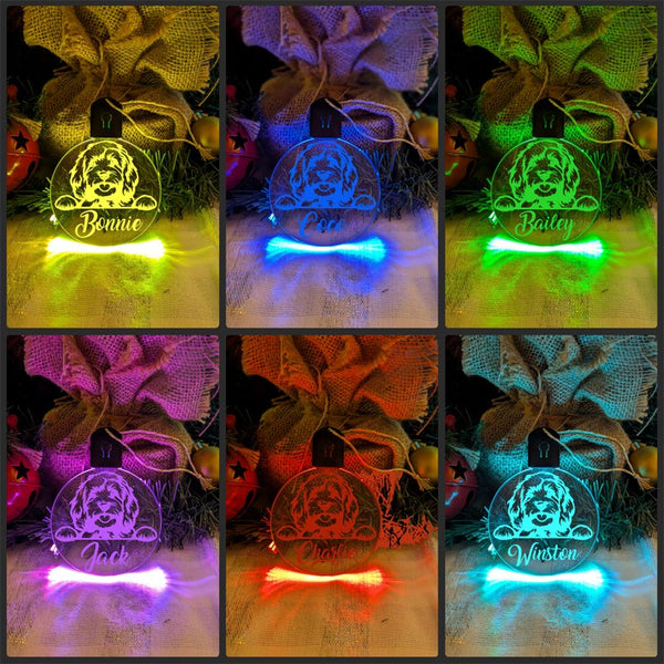 Cavoodle Dog Personalised Name Christmas Light Bauble Decoration - KustomboxNight Lights & Ambient LightingKustomboxBauble - Standard Size