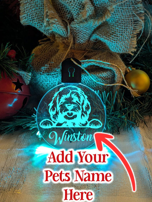 Cavoodle Dog Personalised Name Christmas Light Bauble Decoration - KustomboxNight Lights & Ambient LightingKustomboxBauble - Standard Size