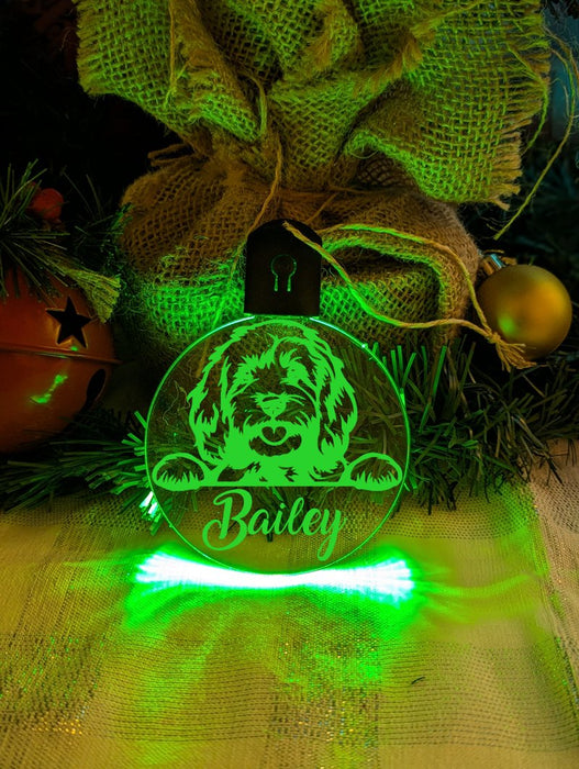 Cavoodle Dog Personalised Name Christmas Light Bauble Decoration - KustomboxNight Lights & Ambient LightingKustomboxBauble - Standard Size